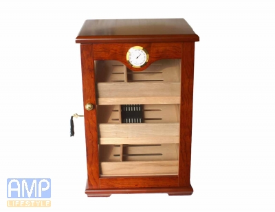 Humidor Schrank / Vitrine in Rotholz