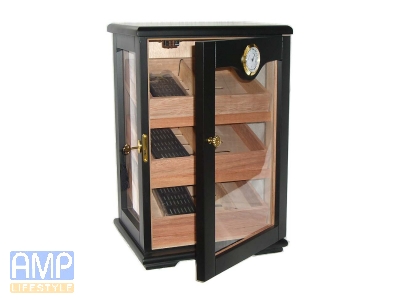 Humidor Schrank / Vitrine in Schwarz