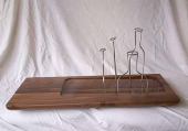 Designvase groß aus Nussholz