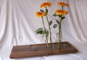Designvase groß aus Nussholz